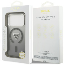 Etui Guess IML Gradient Triangle Logo MagSafe na iPhone 17 Pro Max - czarne