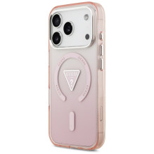 Etui Guess IML Gradient Triangle Logo MagSafe na iPhone 17 Pro - różowe