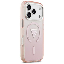 Etui Guess IML Gradient Triangle Logo MagSafe na iPhone 17 Pro - różowe