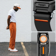 Pasek Spigen Lite Fit Pro + Szkło hartowane na wyświetlacz na Apple Watch Ultra 49 mm - czarny