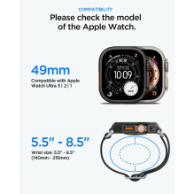 Pasek Spigen Lite Fit Pro + Szkło hartowane na wyświetlacz na Apple Watch Ultra 49 mm - czarny