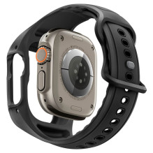 Pasek z obudową Spigen Liquid Air Pro + Szkło hartowane 9H na Apple Watch Ultra 49 mm - czarny