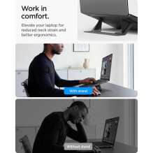 Podstawka pod laptopa Spigen SlimFold LD201-S6 - szara