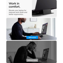 Podstawka pod laptopa Spigen SlimFold LD201-S8 pod laptop - szara