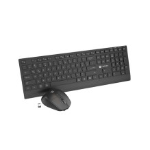 Klaviatūra ir Pelė - Natec Stingray 2 Bevielė QWERTY Klaviatūra, 9 Mygtukų Pelė, Juoda
