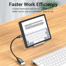 CABLE USB2.0C MALE TO A FEMALE / 0.15M BLACK CCSBB VENTION CABLE USB2.0C MALE TO A FEMALE / 0.15M BLACK CCSBB VENTION