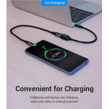 CABLE USB2.0C MALE TO A FEMALE / 0.15M BLACK CCSBB VENTION CABLE USB2.0C MALE TO A FEMALE / 0.15M BLACK CCSBB VENTION