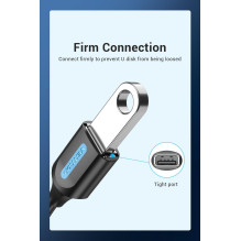 CABLE USB2.0C MALE TO A FEMALE / 0.15M BLACK CCSBB VENTION