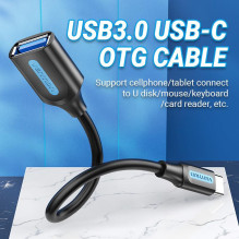 CABLE USB3.1C MALE TO A FEMALE / 0.15M BLACK CCVBB VENTION