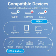 CABLE USB3.1C MALE TO A FEMALE / 0.15M BLACK CCVBB VENTION