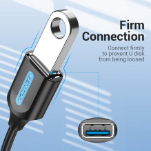 CABLE USB3.1C MALE TO A FEMALE / 0.15M BLACK CCVBB VENTION