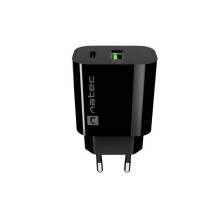 Įkroviklis - Natec Ribera 20W USB-A & USB-C Greitas Įkroviklis Juodas Įkroviklis - Natec Ribera 20W USB-A & USB-C Greitas Įkroviklis Juodas