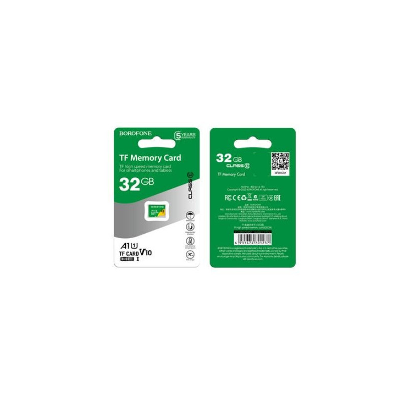 Borofone MICROSD MEMORY CARD 32GB SDHC CLASS10 90MB / S