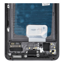 LCD ekranas, skirtas SAMSUNG S21 5G, pilkas, SOFT OLED, su rėmeliu