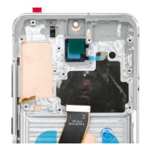 LCD ekranas, skirtas SAMSUNG S20 4G, baltas, minkštas OLED su rėmeliu
