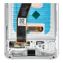 LCD ekranas, skirtas SAMSUNG S20 4G, baltas, minkštas OLED su rėmeliu
