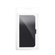 Atverčiamas dėklas, skirtas „Xiaomi 17 PRO 4Card“ RFID apsaugai, juodos spalvos, su techniniu audiniu.