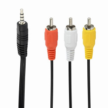 GARSO KABELIS 3,5 mm 4 PIN TO 3RCA / AV 2M CCA-4P2R-2M GEMBIRD