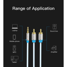 CABLE AUDIO 3.5MM TO 2XRCA / 2M BCFBH VENTION