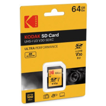 Kodak SDXC 64GB UHS-I U3 V30 Ultra Performance kortelė