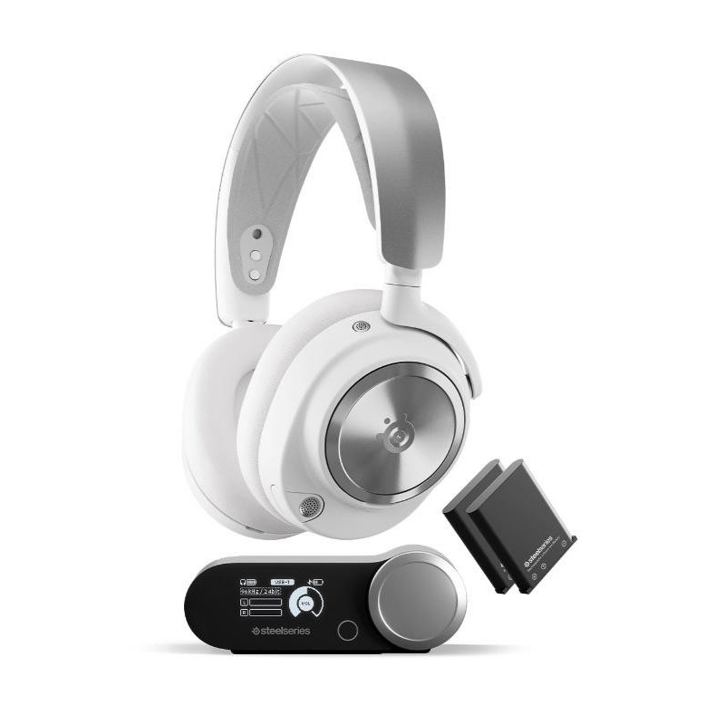 Steelseries Arctis Nova Pro Wireless PlayStation &amp; PC balta - Bezvadu austinas ar mikrofonu (Atv.iepak)