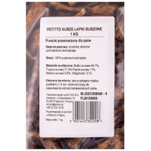 PETITTO Džiovintos vištienos kojos - šunų skanėstas - 1 kg PETITTO Džiovintos vištienos kojos - šunų skanėstas - 1 kg