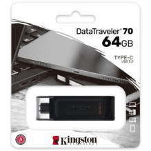 Kingston 64GB DataTraveler 70 USB-C Black DT70 / 64GB Kingston 64GB DataTraveler 70 USB-C Black DT70 / 64GB