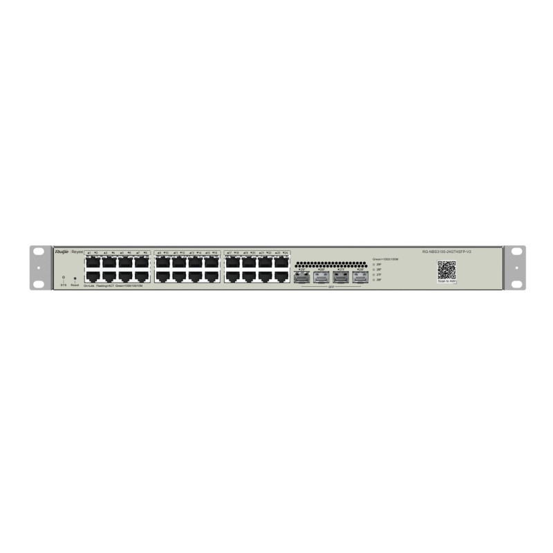 24 prievadų komutatorius Ruijie Reyee RG-NBS3100-24GT4SFP-V2 (valdomas, 4xSFP)