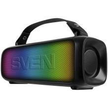 Speaker 2.0 portable SVEN PS-235, black (12W, TWS, ), power output 2x6W (RMS), Bluetooth, FM, USB, lithium 1500mA*h