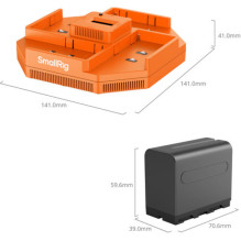 Baterijų Įkroviklis - SmallRig NP-F970 4 Kanalo Įkroviklis Su LED Indikatoriais Juodas