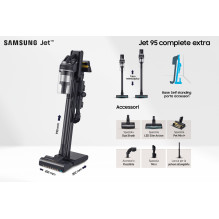 Vacuum Cleaner - Samsung VS20C9554TK, Cyclonic, 0.8 L, 580 W, Black