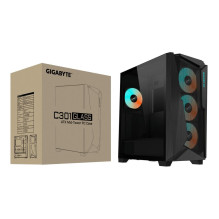 Dėklas, GIGABYTE, C301G V2 BLACK, MidiTower, Case gaminio savybės Skaidrus skydelis, Neįtrauktas, ATX, EATX, MicroATX, M