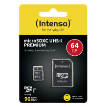 MEMORY MICRO SDXC 64GB UHS-I / W / ADAPTER 3423490 INTENSO MEMORY MICRO SDXC 64GB UHS-I / W / ADAPTER 3423490 INTENSO