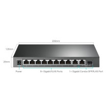Switch, TP-LINK, Desktop / pedestal, 9x10Base-T / 100Base-TX / 1000Base-T, 1x10 / 100 / 1000BASE-T / SFP combo, PoE+ por