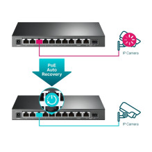 Switch, TP-LINK, Desktop / pedestal, 9x10Base-T / 100Base-TX / 1000Base-T, 1x10 / 100 / 1000BASE-T / SFP combo, PoE+ por