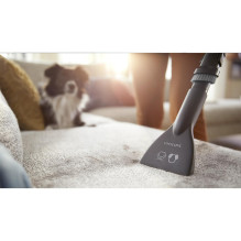Dulkių siurblys, PHILIPS, su maišeliu, 900 vatų, talpa 4 l, triukšmas 77 dB, smėlio spalvos, svoris 4,6 kg, XD5122 / 10