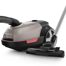 Dulkių siurblys, PHILIPS, su maišeliu, 900 vatų, talpa 4 l, triukšmas 77 dB, smėlio spalvos, svoris 4,6 kg, XD5122 / 10