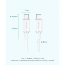 USB-C–USB-C jungtis, 1 m, mėlyna, TRCSF VENTION USB-C–USB-C jungtis, 1 m, mėlyna, TRCSF VENTION