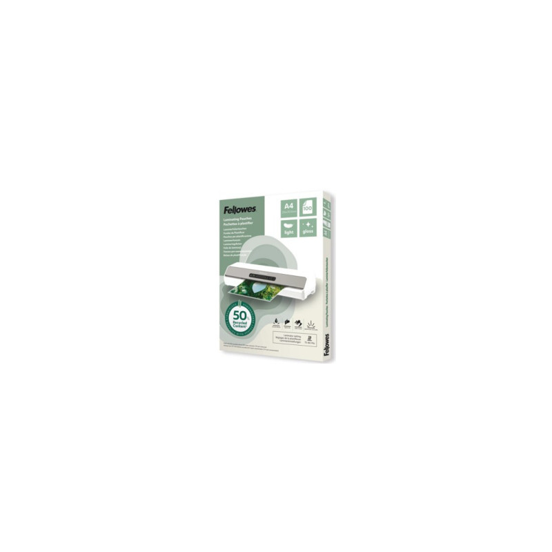 Laminēšanas plēves Fellowes Eco 100gab Gloss A4 043859813353 100142987 (043859813353)