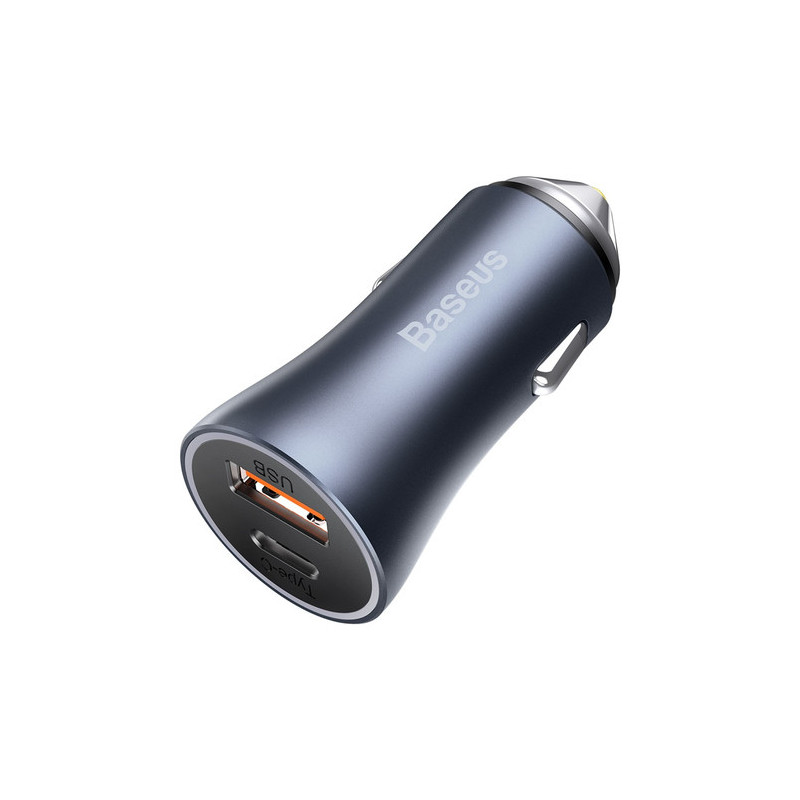 Baseus Golden Contactor Pro car charger USB + USB-C QC4.0+ PD SCP 40W (gray)
