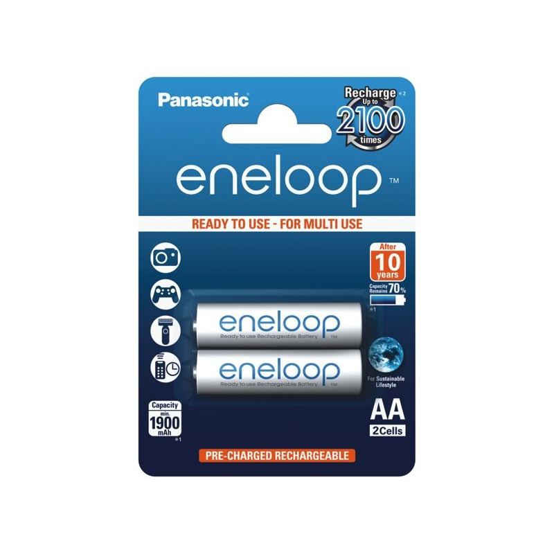 R6 / AA batteries 1.2V Eneloop Ni-MH BK-3MCCE / 2BE in a pack of 2 pcs.
