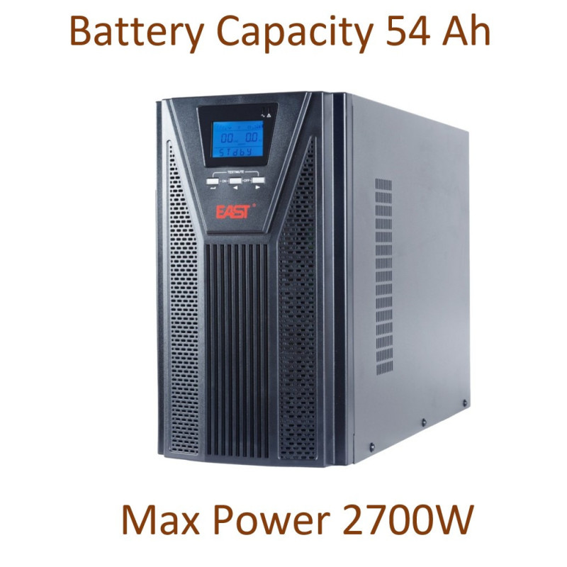 Profesionali šildymo sistema su grynos sinusinės bangos UPS inverteriu ir 6x12V / 9Ah akumuliatoriumi, 2700W, LCD ekranu