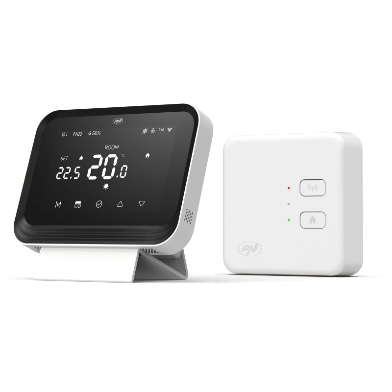 Išmanusis belaidis termostatas katilams, „Wi-Fi“, 868 MHz, „Tuya Smart“ programa, PNI CT45