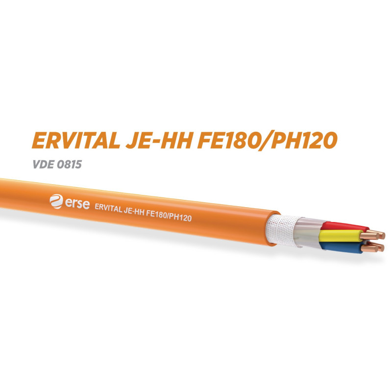 Fire-resistant cable, 1x2x0.8, JE-HH, E30, unshielded, 100m, ERVITAL