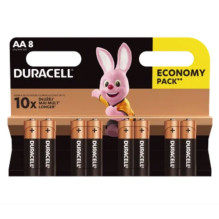 AA (LR6) 1,5 V „Duracell BASIC“ serijos šarminės MN1500 baterijos, pakuotėje po 8 vnt.