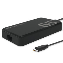 „Qoltec“ 65 W „GaN“ itin greitas plonas maitinimo įkroviklis, PD, 5–20 V, 3,25 A, USB-C 3.1, nešiojamas kompiuteris, „Ma