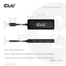 I / O HUB USB-C 3PORT DP / CSV-1553 CLUB3D