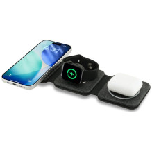 Wireless charger 3in1 compatible with MagSafe 15W GUESS GUE005639 black
