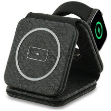Wireless charger 3in1 compatible with MagSafe 15W GUESS GUE005639 black