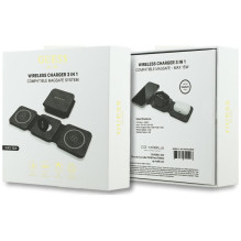 Wireless charger 3in1 compatible with MagSafe 15W GUESS GUE005639 black